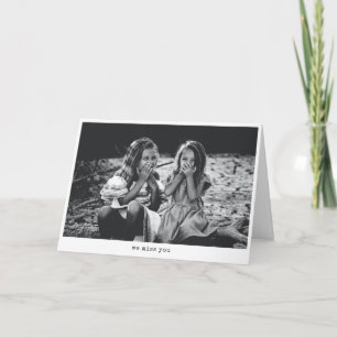 We Miss You Minimalist Personalized Photo Blank Card