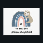 We Miss You Rainbow Sloth Grandparents Postcard<br><div class="desc">It's tough to be apart right now so it's time to go old school and start sending mail! This rainbow postcard is the perfect way for your children to let their grandparents know how much they miss them! You can personalize the postcard with the names your children use for their...</div>