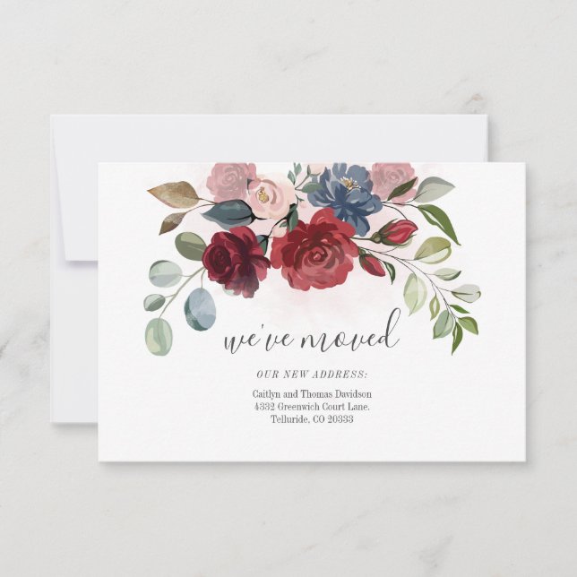We Moved Address Watercolor Moving Announcement (Front)