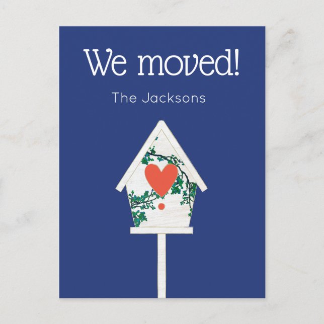 We Moved Birdhouse  Postcard (Front)