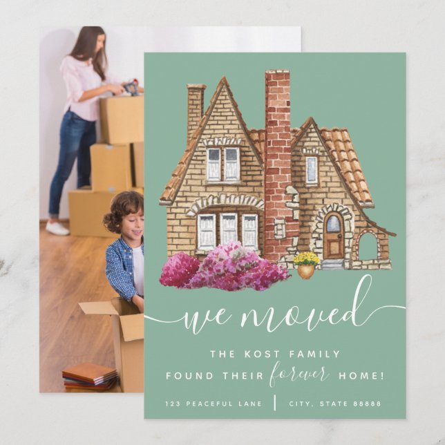 We Moved Found Our Forever Home Announcement Cards (Front/Back)