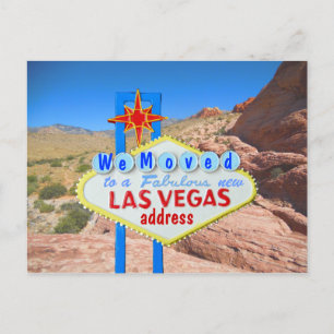 We Moved Las Vegas Red Rock Canyon View Announcement Postcard