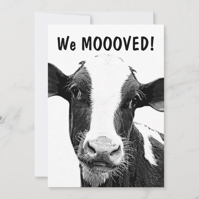 We Moved MOOO Cow Housewarming Party Invitation (Front)