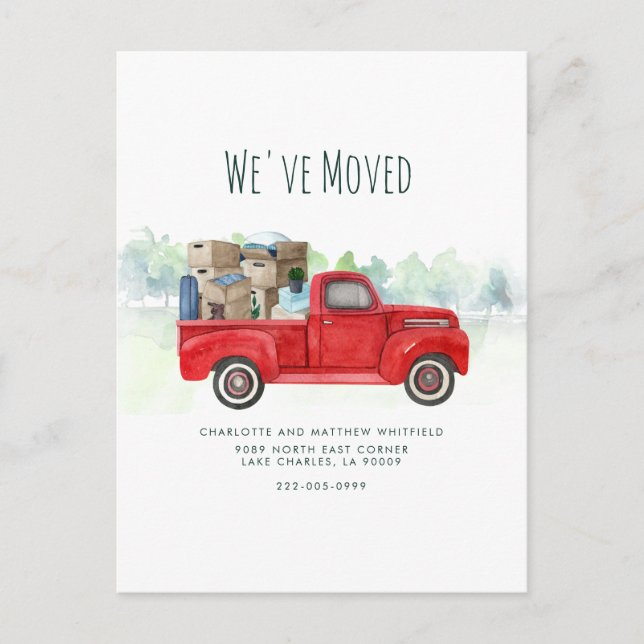 We Moved New Address Moving Announcement Postcard (Front)