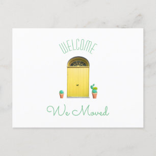We Moved New Address Southwest Yellow Door Cactus Announcement Postcard