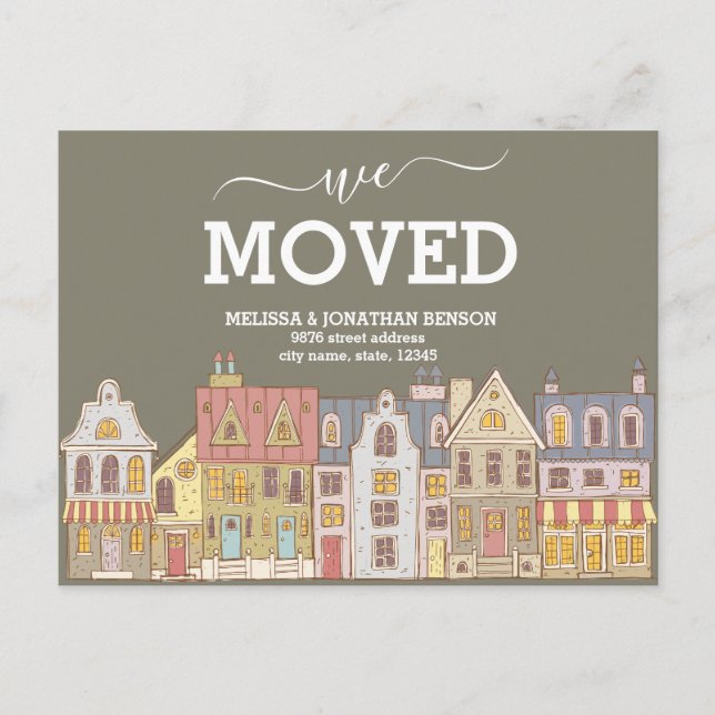We Moved New Home Address Announcement Postcard (Front)