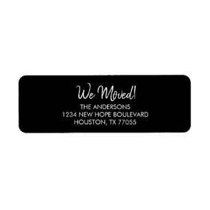 We Moved Return Address Labels   Black