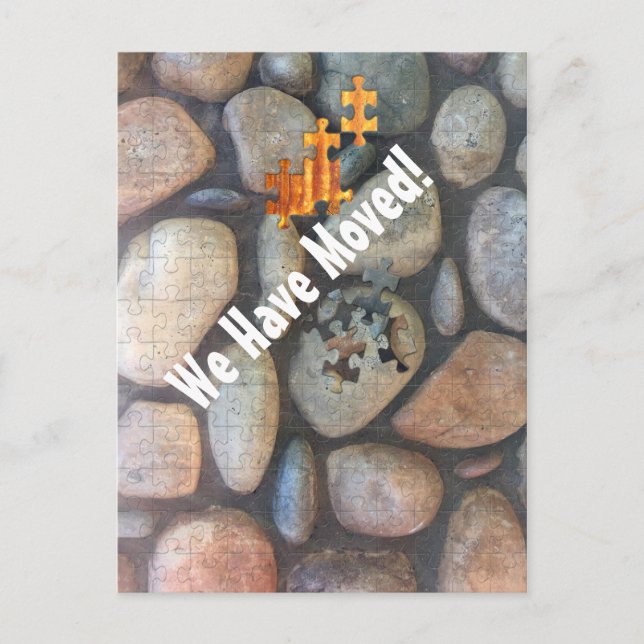 We Moved River Rock Wall Photo Template (Front)