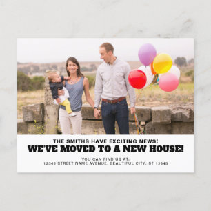 We Moved To A New House Home Address Photo Moving Announcement Postcard