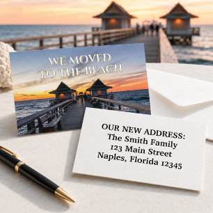 We Moved To Beach Naples Pier Florida Business Card