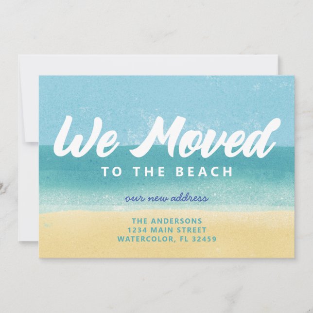  We Moved to the Beach Moving Announcement (Front)