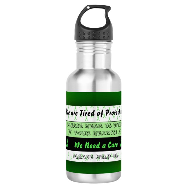 We Need a Cure Lyme Disease Awareness Water Bottle (Front)