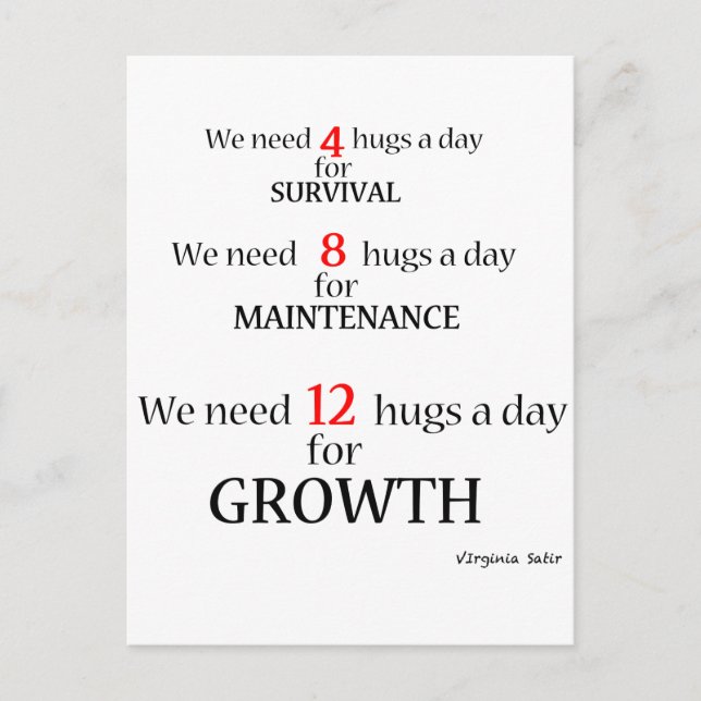 We need hugs... postcard (Front)