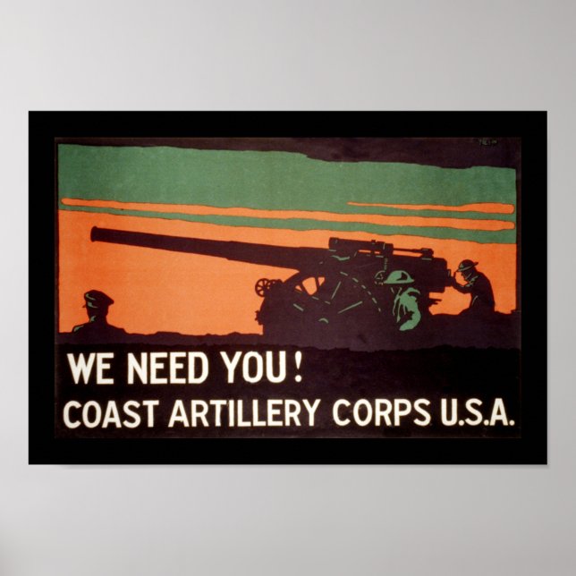We Need You! Coast Artillery Corps Poster (Front)