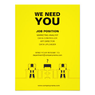 We Need You Job Vacancy on Yellow Background Photo Print