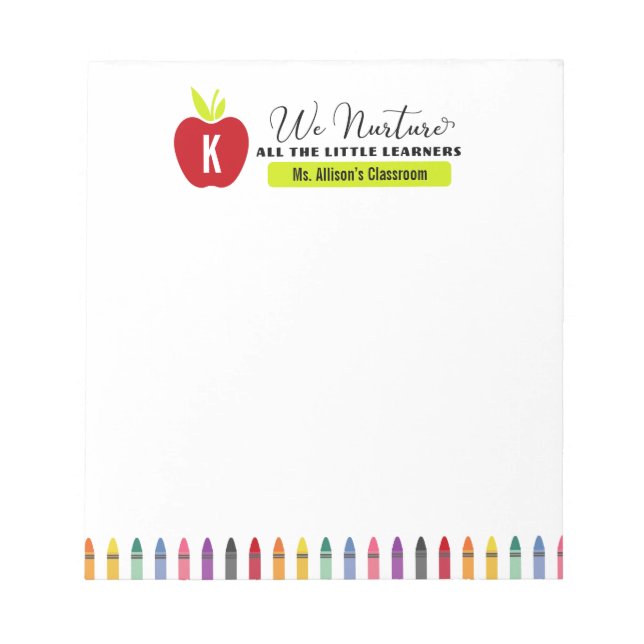 We Nurture All the Little Learners Teacher’s  Notepad (Front)