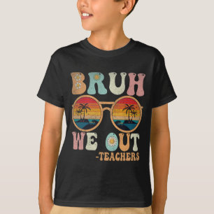 We Out Groovy Retro Teachers Happy Last Day Of Sch T-Shirt