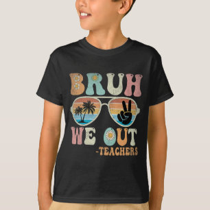 We Out Groovy Retro Teachers Happy Last Day Of Sch T-Shirt