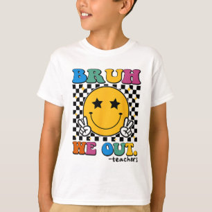 We Out Teachers Last Day Of School Retro Groovy  T-Shirt