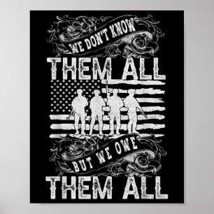 We Owe Them All Patriotic Veterans Day Memorial Da Poster