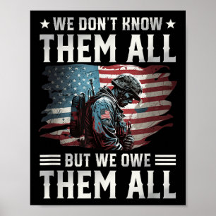 We Owe Them All With American Flag Memorial Day Poster