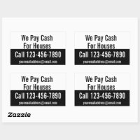 We Pay Cash For Houses Black and White Promotional