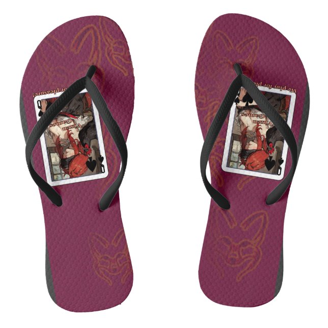 We play vixen games for pleasure card flip flops (Footbed)