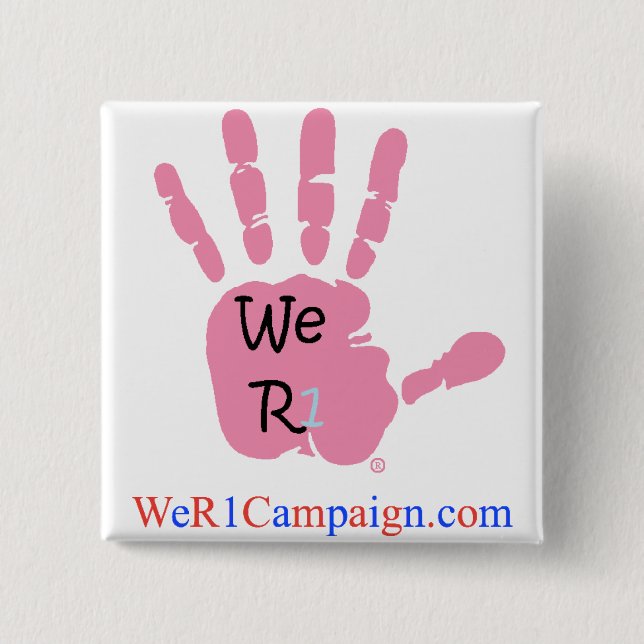 We R1 Pink Hand Button (Front)