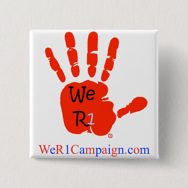 We R1 Red Hand Button (Front)