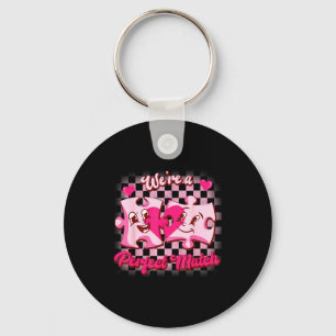 We’re A Perfect Match Love Puzzle Funny Valentines Keychain