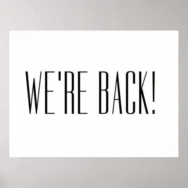 We’re Back White Poster (Front)