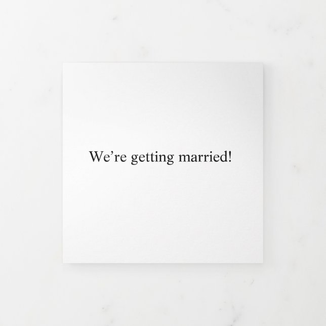 “We’re Getting Married!” Tri-Fold Wedding Card (Cover)