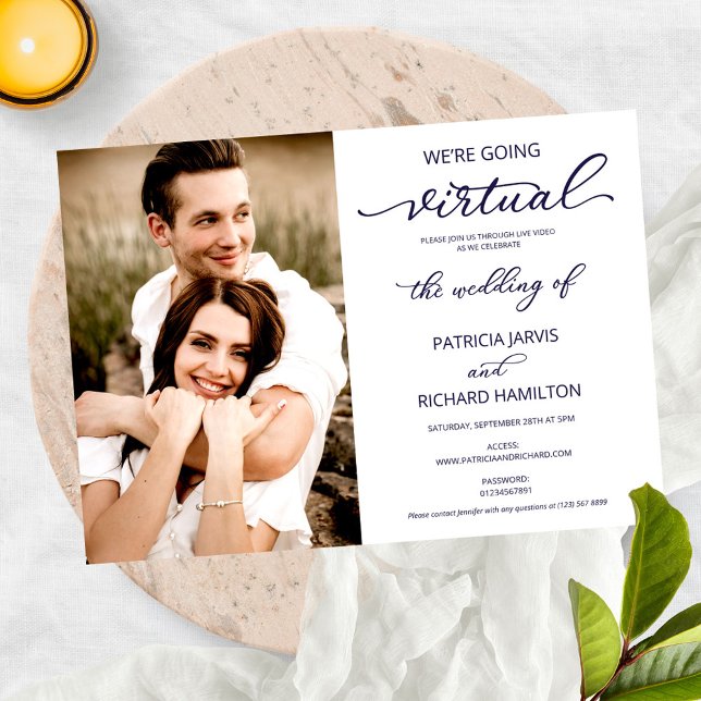 We’re Going Virtual Social Wedding Photo Invitation (Creator Uploaded)