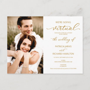 We’re Going Virtual Wedding Photo Invitation Postcard