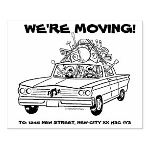 We’re Moving 4" x 5" Rubber Stamp