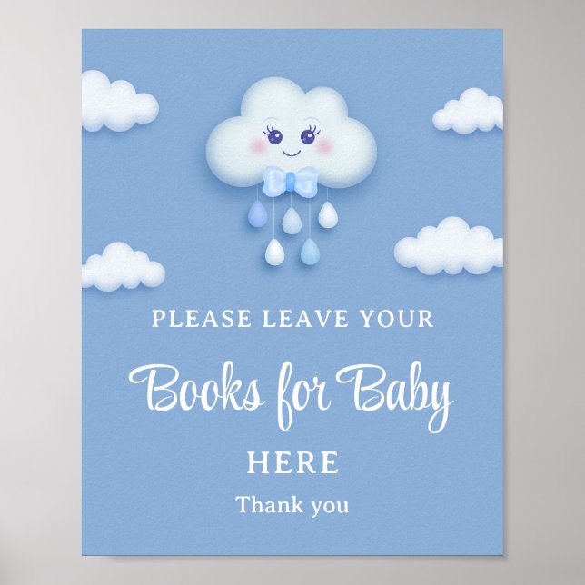 We’re on cloud nine cute cloud books for baby poster (Front)