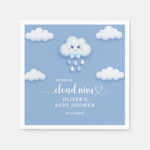 We’re on cloud nine cute fluffy cloud Boy Baby Napkin