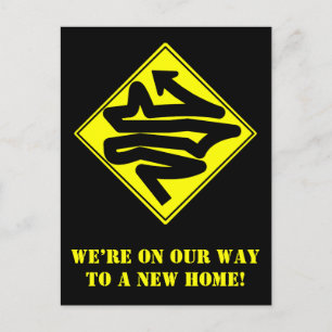 "WE’RE ON OUR WAY TO A NEW HOME!" ANNOUNCEMENT POSTCARD