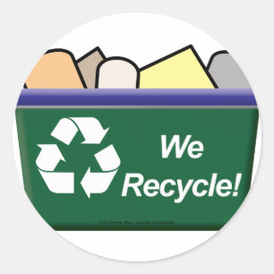 We Recycle! Classic Round Sticker