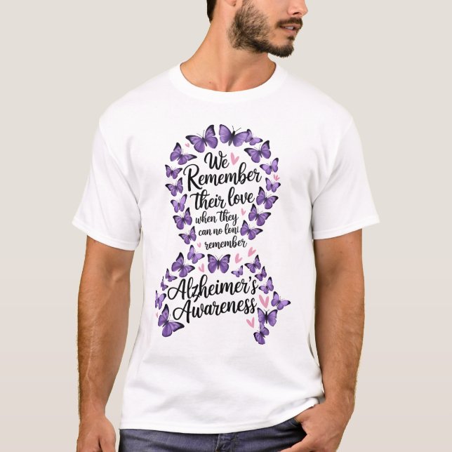 We Remember Love Alzheimer's Awareness Ribbon T-Shirt (Front)