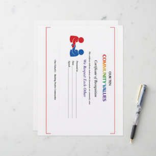 We Respect Each Other Certificate Stationery Paper