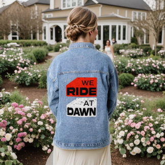 We Ride at Dawn T-Shirt – Adventure Biker Denim Jacket