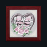 We Ride Together Heart wedding  Gift Box<br><div class="desc">We Ride Together Heart wedding gift box, Wedding apparel, Wedding t-shirts, Wedding gifts by ArtMuvz Illustration. Matching Customizable Wedding bridal shower, reception, rehearsal dinner apparel.Features a watercolor heart with roses and two horseshoes tied together with ribbon. Celebrate your love in style with our wedding designs, Perfect for the bride, groom,...</div>