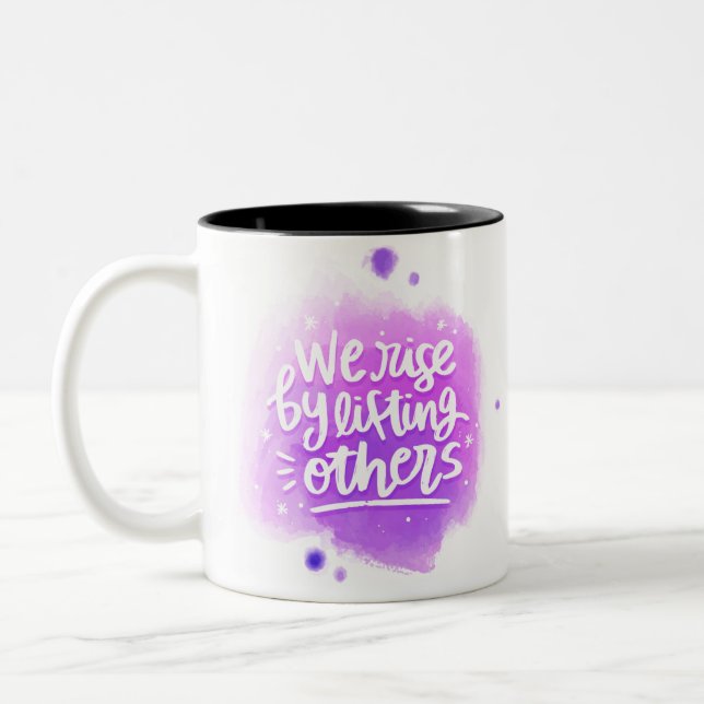 We Rise By Lifting Others Two-Tone Coffee Mug (Left)