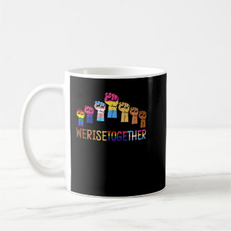 We Rise Together Black Pride BLM LGBT Raised Fist Coffee Mug