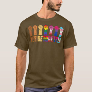 We Rise Together Black Pride BLM LGBT Raised Fist T-Shirt