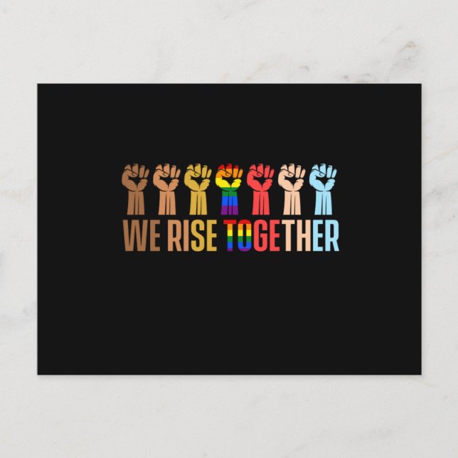 We Rise Together Movement Homosexual Bisexual Gift Postcard (Front)