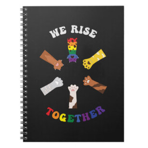 We Rise Together Paw Print Diversity Unity Notebook