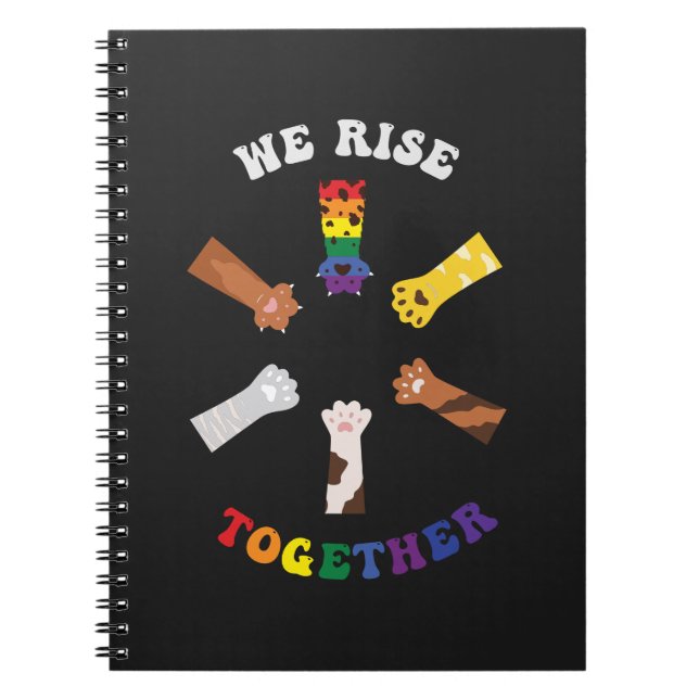 We Rise Together | Paw Print | Diversity | Unity Notebook (Front)
