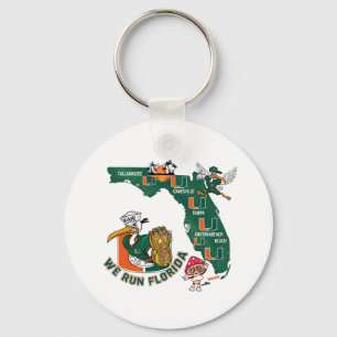We Run Florida Football Fan Gameday Graphic  Keychain